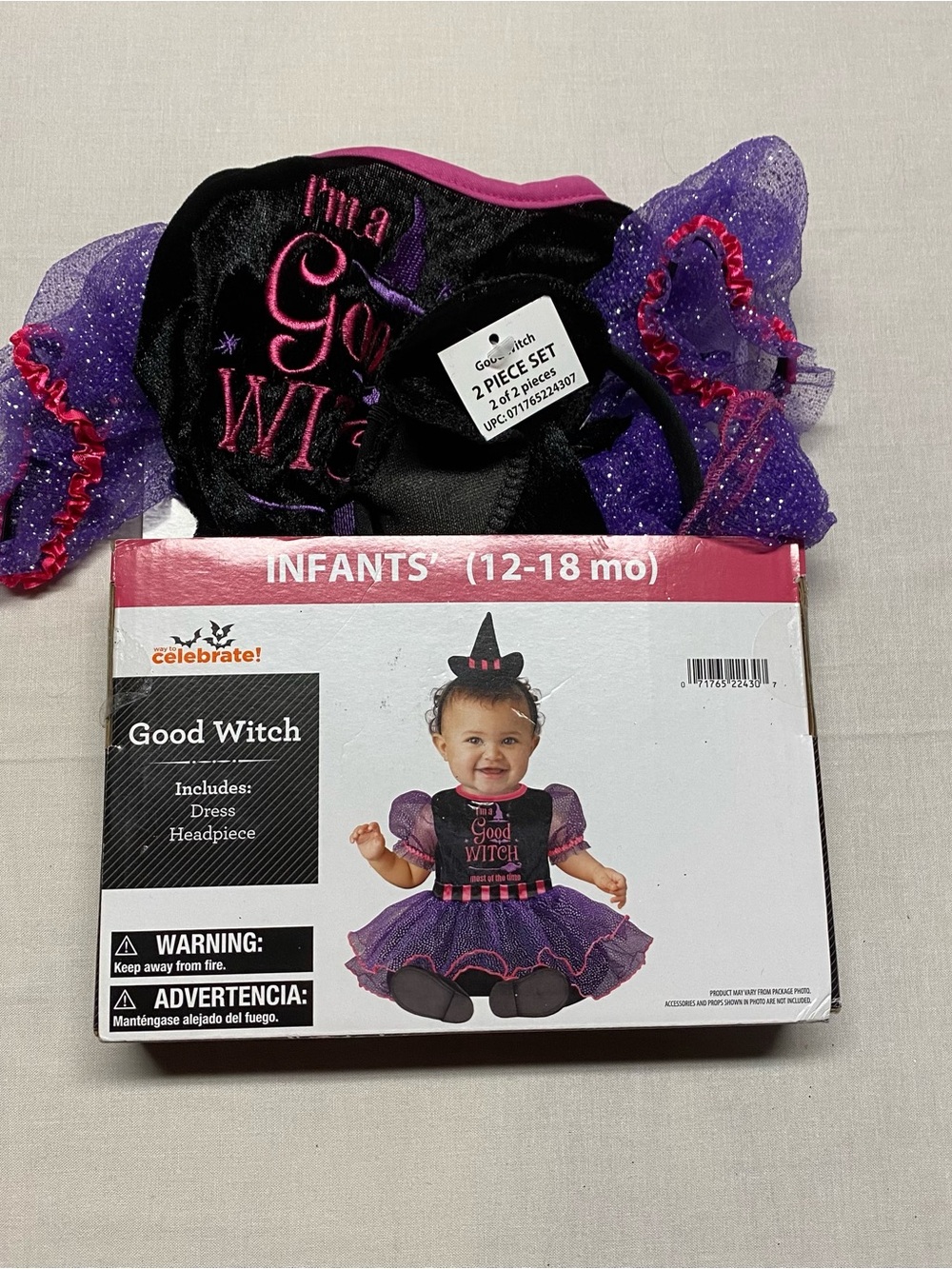 Good Witch Infant Costume — Purple & Black Dress with Headpiece